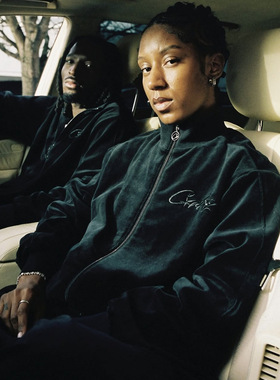 Corteiz 套装 黑色丝绒运动服 velour amg set -grey 欧码XS-XXL