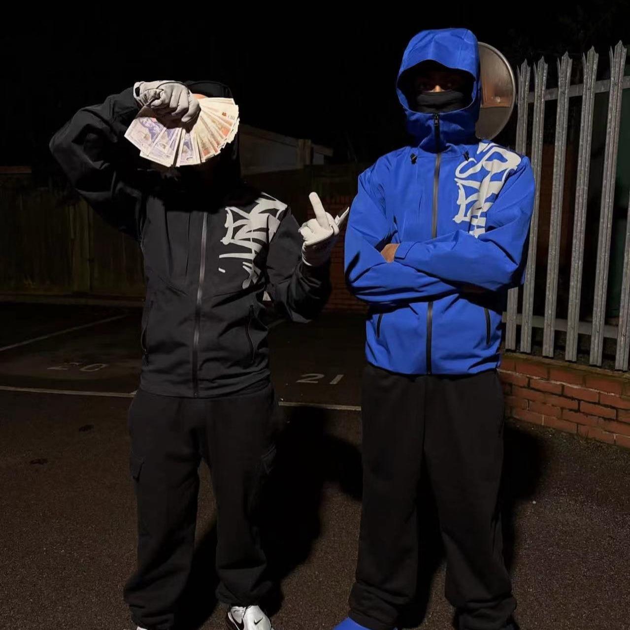 syna world男士软壳防水反光夹克UK连帽冲锋衣