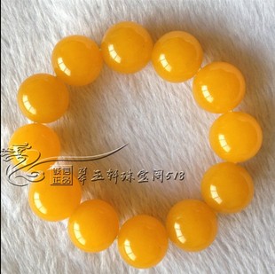 天然A货黄龙玛瑙玉石翡翠手链男女款 青白润玉佛珠玉石手串手镯