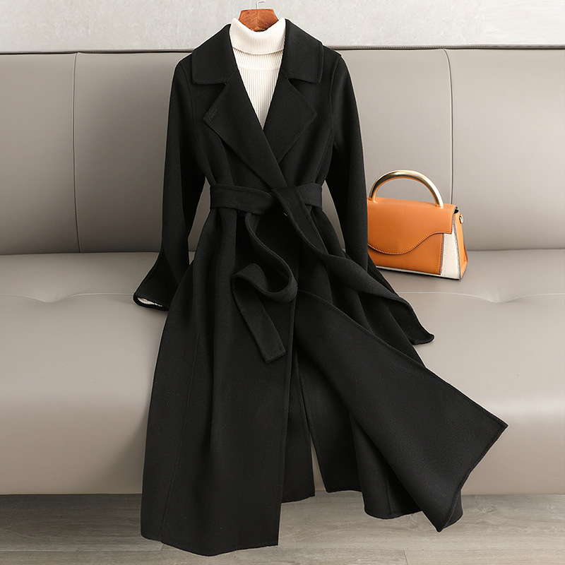 双面羊绒大衣女中长款2025新款修身显瘦过膝毛呢外套女气质感
