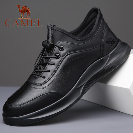 Camel/骆驼男鞋真皮商务休闲皮鞋2025新款软底牛皮透气跑步运动鞋