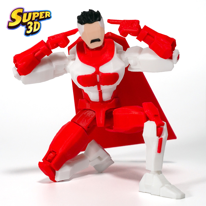 3D打印多关节可动人偶玩具全能侠手办模型无敌少侠战争成品幸运13