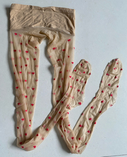 红色爱心无缝裆极光油亮超薄丝袜性感丝滑心形提花连裤 男女情侣款