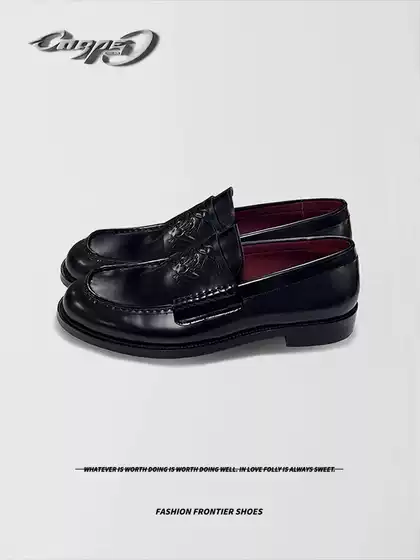 Carpe Diem Vampire Loafers Men's High-Grade Cowhide Slip-On Retro Height-Increasing Derby Shoes Women's Trendy