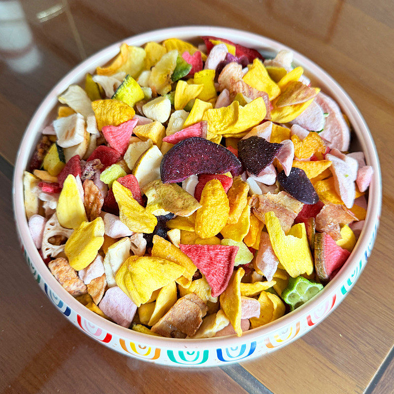 果蔬碎丨蔬菜干秋葵脆草莓水蜜桃冻干果蔬干水果脆什锦混合装散装