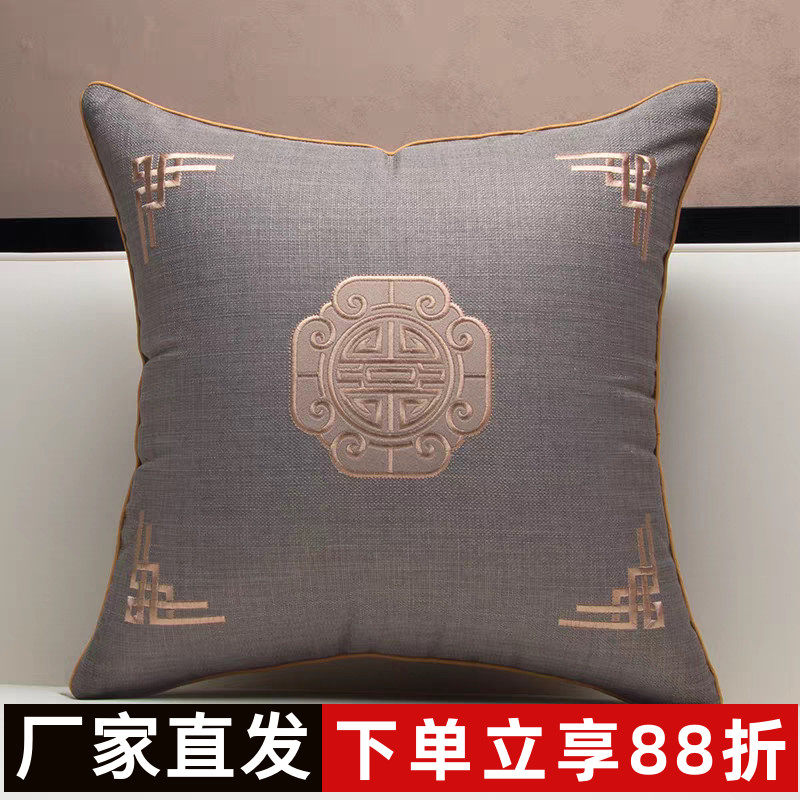 中国风高端刺绣抱枕靠枕新中式红木沙发靠垫腰枕腰靠床头靠背垫