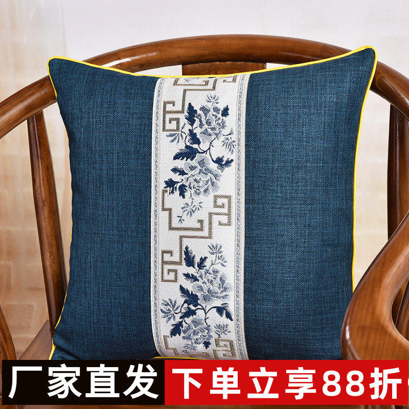 新中式抱枕靠垫中国风客厅红木沙发靠枕护腰枕卧室床头大号靠背