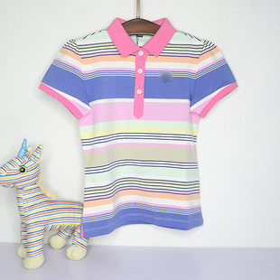 K1522B127 新品 卡系列夏季 棉质彩条纹短袖 POLO衫