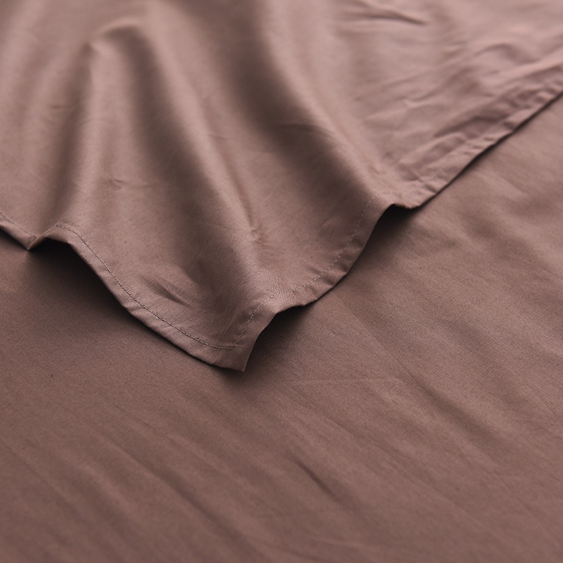 咖啡色高密度全棉斜纹床单单件