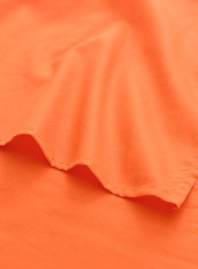 橙黄色纯棉单件床单橘黄柿子黄色高密度全棉被单单人1.2米双人