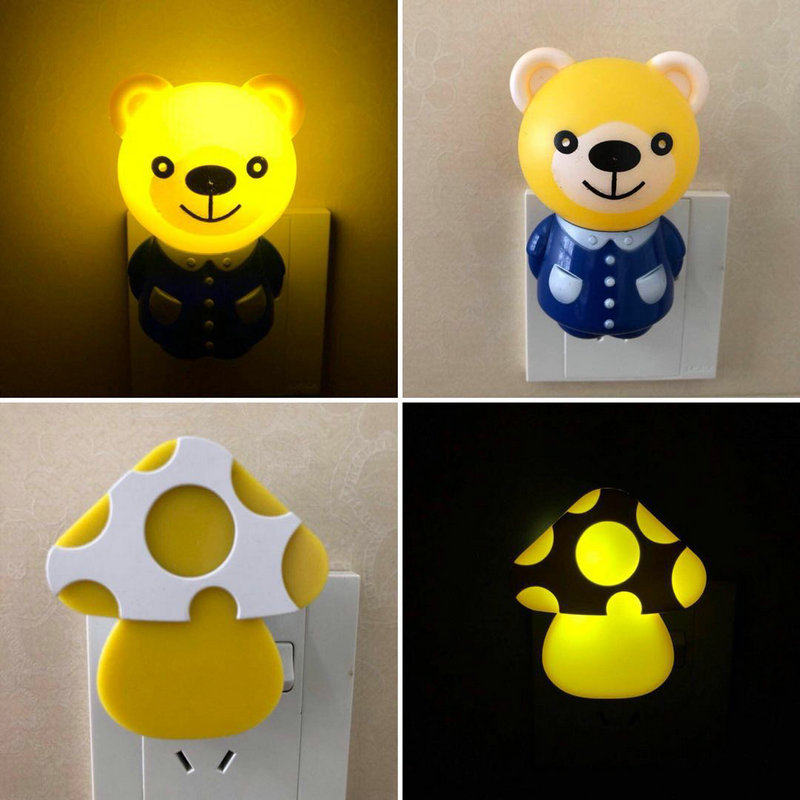 创意多元化led光控感应小夜灯迷你节能智能插电床头喂奶卧室壁灯