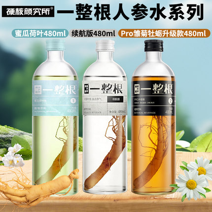 一整根人参水组合480ml白桦树汁硬核颜究所植物饮料罗森同款