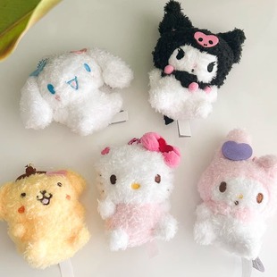 韩国正版三丽鸥爱心毛茸kitty库洛米布丁狗毛绒玩偶挂件包挂饰