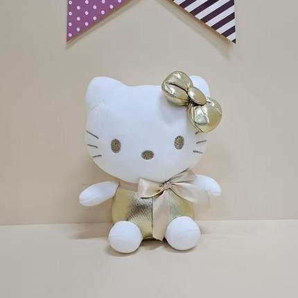 韩国代购三丽鸥金色helloKitty美乐蒂库洛米毛绒玩偶公仔娃娃礼物