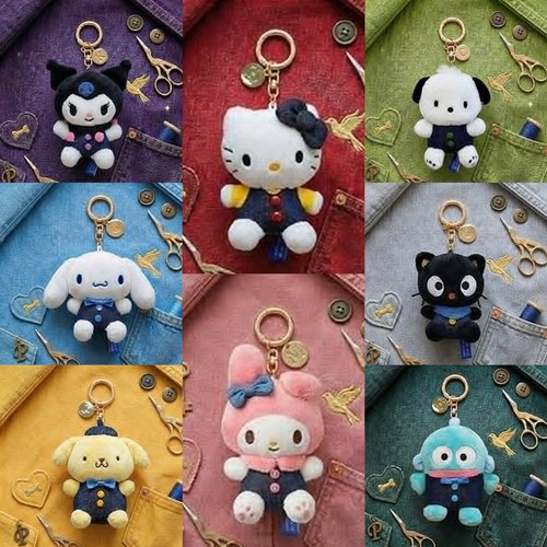 韩国正版三丽鸥牛仔Kitty钥匙扣