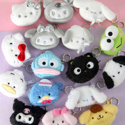韩国正品三丽鸥HelloKitty美乐蒂大头毛绒零钱包钥匙扣包挂饰