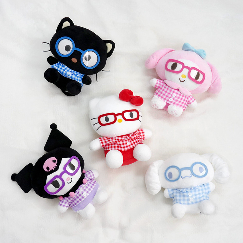 【定金2月】韩国代购三丽鸥眼镜Kitty美乐蒂布丁狗毛绒挂件礼物
