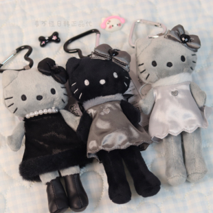 【现货】日本代购三丽鸥NIC黑白恶魔天使长腿Kitty毛绒玩偶挂件