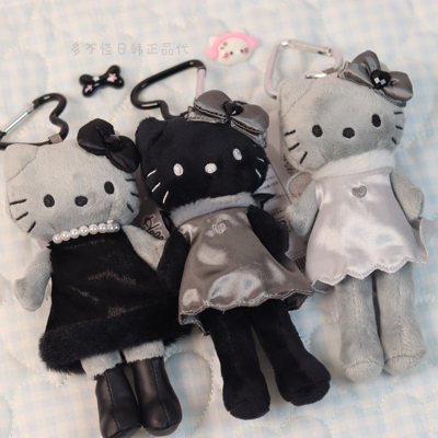 现货 日本代购 三丽鸥 NIC 黑白恶魔天使 长腿 Kitty毛绒玩偶挂件