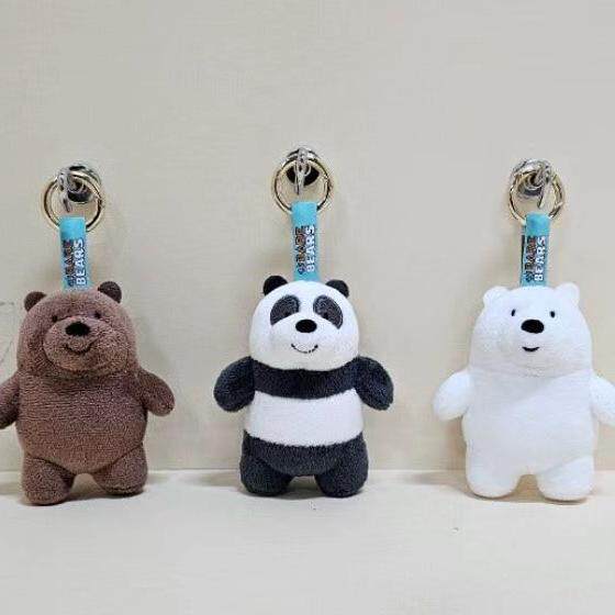现货/定金 韩国WeBareBears咱们裸熊白熊毛绒挂件钥匙扣公仔礼物