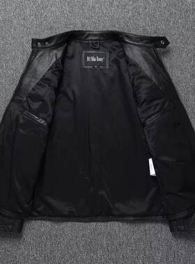 秋冬新款真皮皮衣男头层牛皮机车服立领修身短款青年大码皮夹克