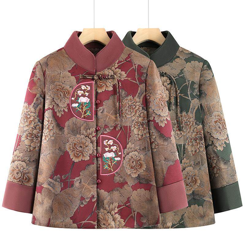 中老年人唐装女妈妈春装外套2025新款奶奶春秋新中式衣服太太婆婆