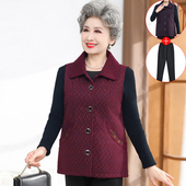 坎肩老太太70岁80休闲春装 中老年人女装 大码 马甲妈妈装 秋装 奶奶装