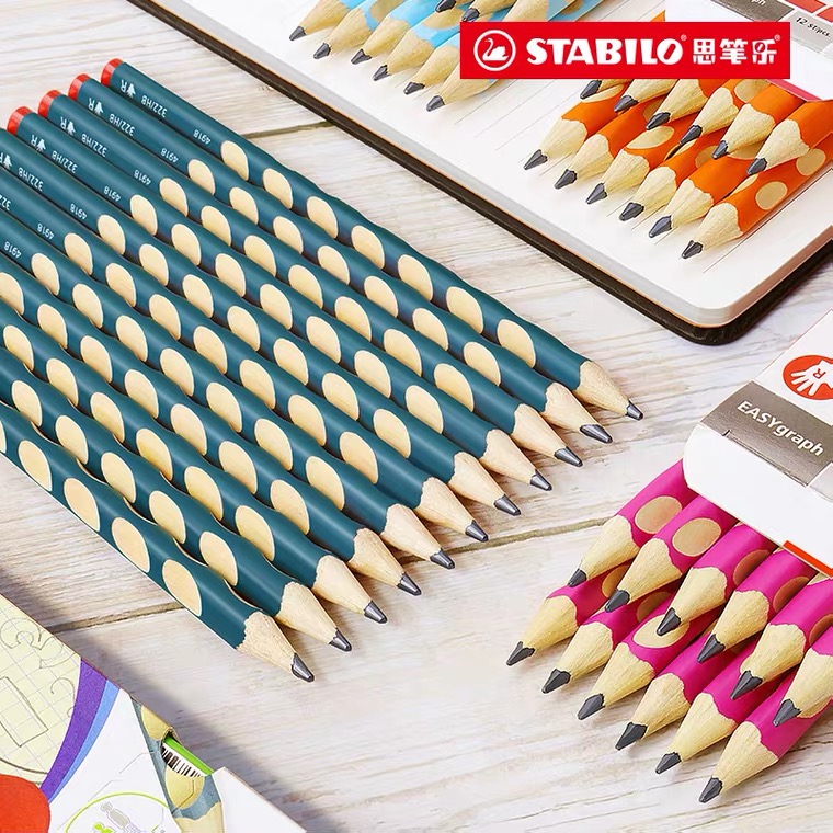 正品德国stabilo思笔乐洞洞铅笔纠正握笔姿势三角彩色杆送卷笔刀