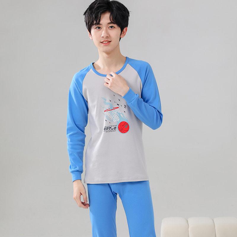 春秋男童长袖薄款纯棉家居服长袖