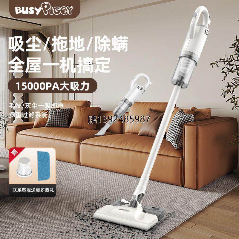 BUSYPIGGY吸尘器吸拖一体机家用小型手持式大吸力吸尘机除尘除螨