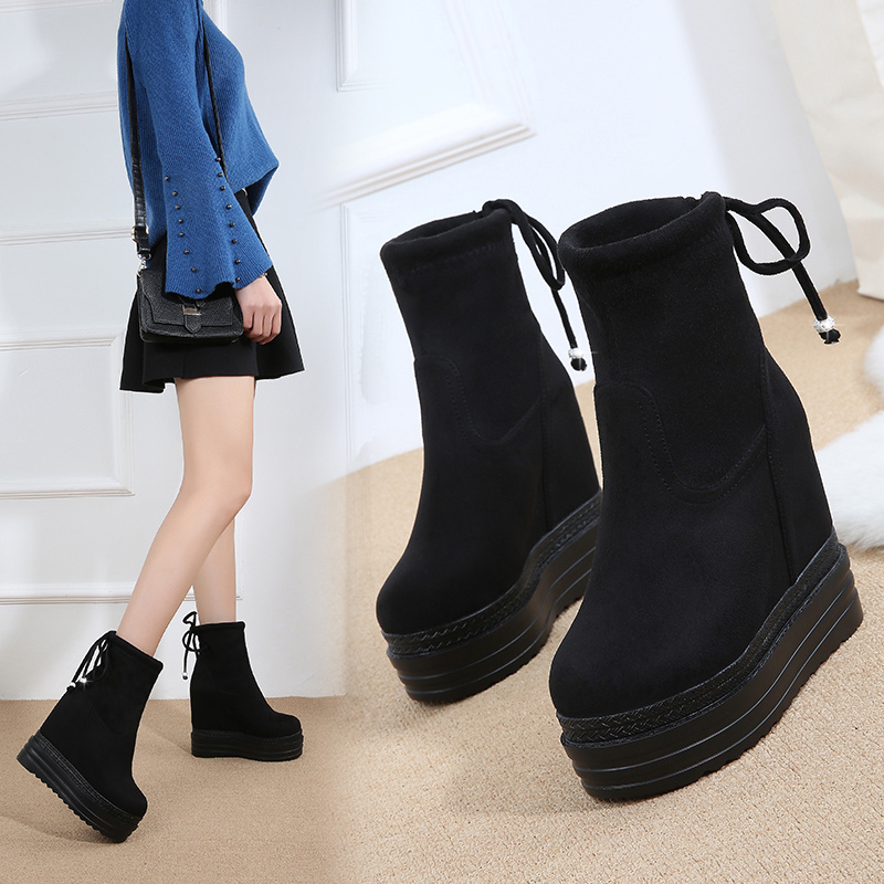 30313233小码秋冬绒面内增高坡跟