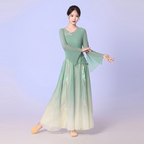 古典舞服装蝴蝶渐变飘逸仙气新款绝美纱衣女裙裤中国舞练功演出服