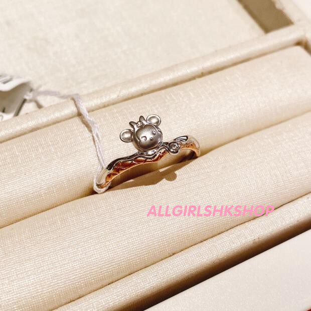 香港迪士尼周大福限定米奇米妮冰淇淋18k金碎鑽石情侶對戒