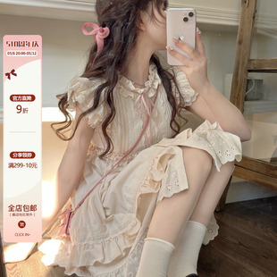 連衣裙女夏季 DOLL原創(chuàng) 小飛袖 新款 純愛戀曲 木耳邊顯瘦裙子