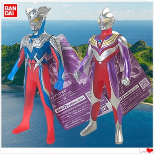 万代透明限定系列软胶奥特曼迪迦复合型赛罗人偶黑暗特利戴斯法萨