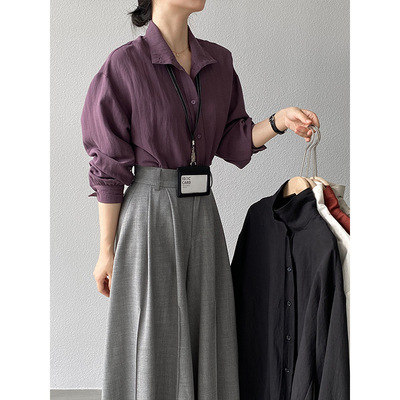 长袖衬衫女款2025新款早秋