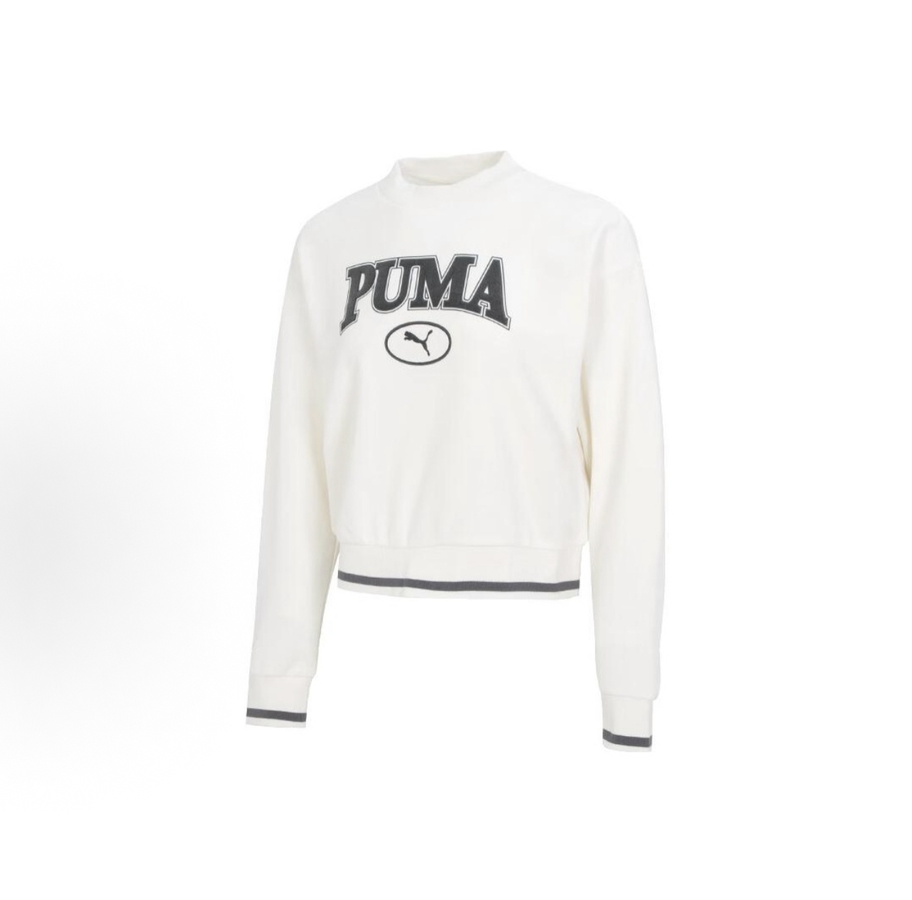 PUMA彪马 字母Logo印花美式复古运动休闲套头卫衣 女款 白色