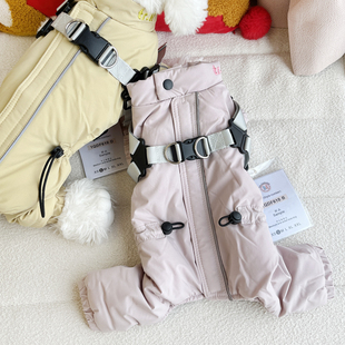 狗狗衣服冬季保暖雪纳瑞泰迪洋气可牵引秋冬款宠物小狗比熊四脚衣