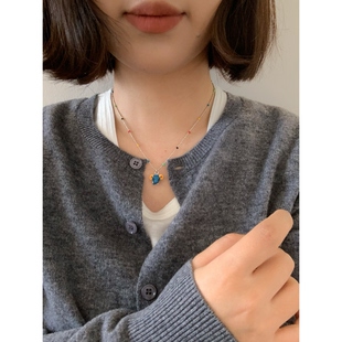XFYSTYLE_羊毛针织开衫女2026早秋慵懒风圆领单排扣纯色百搭上衣