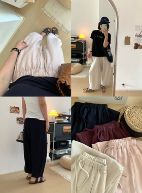 夏季亚麻垂感显瘦女直筒九分裤
