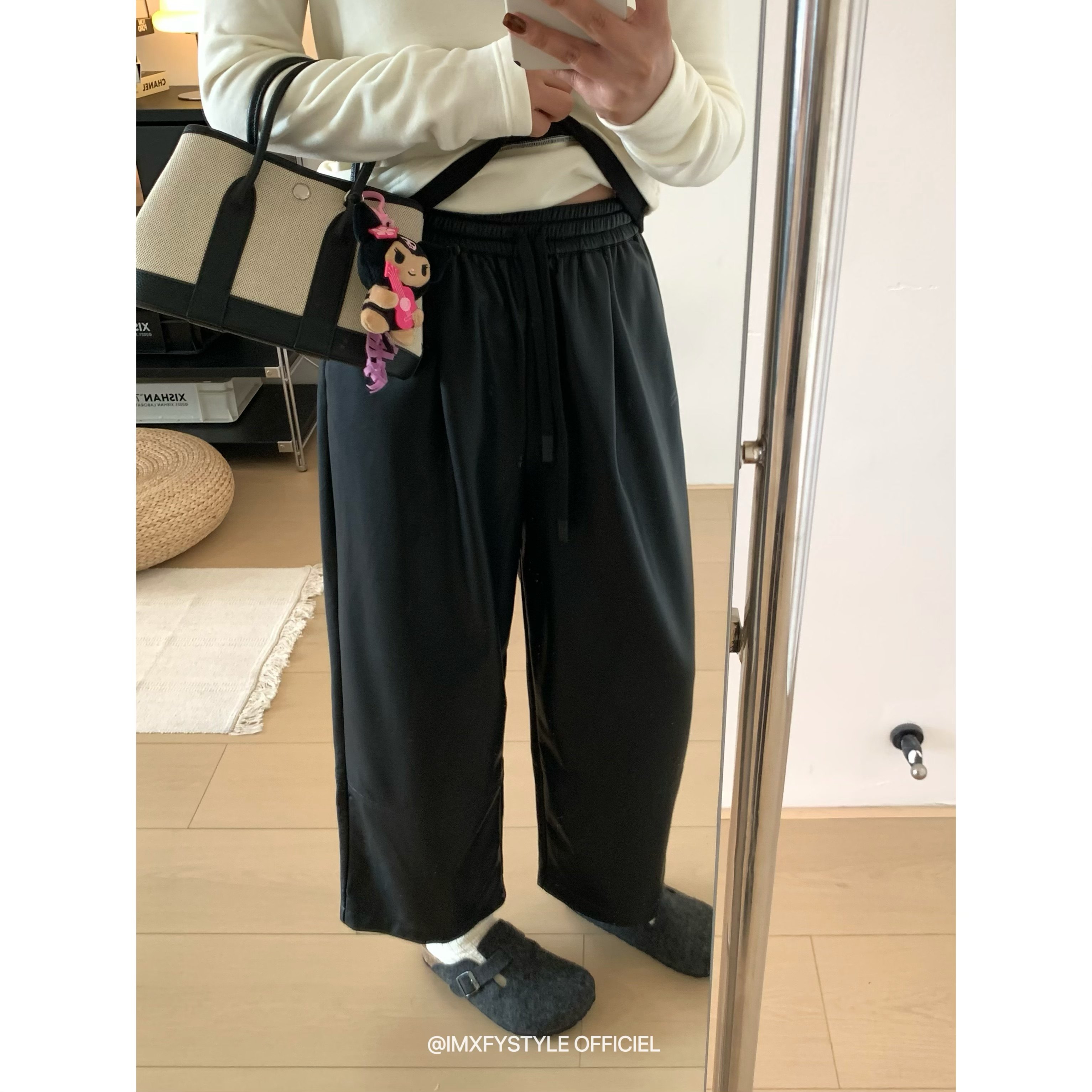 小个子休闲奶奶裤显瘦阔腿裤冬