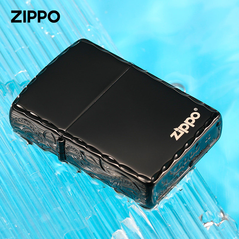 zippo打火机正品黑冰标志凿ZIPPO/芝宝