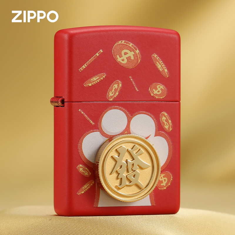 zippo打火机官方之宝正品转运金币煤油防风打火机送男友生日礼物