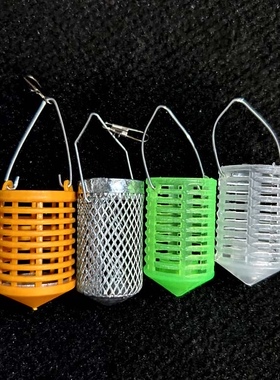串钩诱饵笼投饵篮打窝器黄色饵料笼白金光钩打窝饵笼白条钩诱饵笼