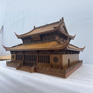 中式东阳木雕古建筑大雄宝殿模型客厅办公室玄关书房茶室摆设