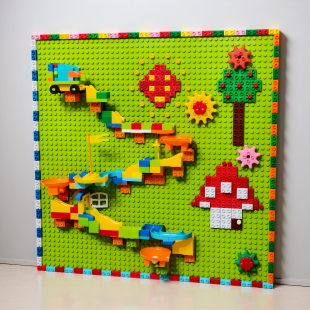 积木墙面定制大颗粒底板上墙幼儿园儿童房走廊玄关家用玩具墙贴