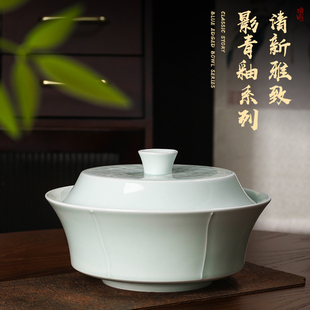 景德镇餐具中式影青宋器鱼盘汤煲高档家用鱼盘防滑不烫手酒店商用