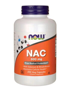 600MG*250粒含硒钼 美国原装NOW诺奥N-乙酰半胱氨酸(NAC)素食胶囊