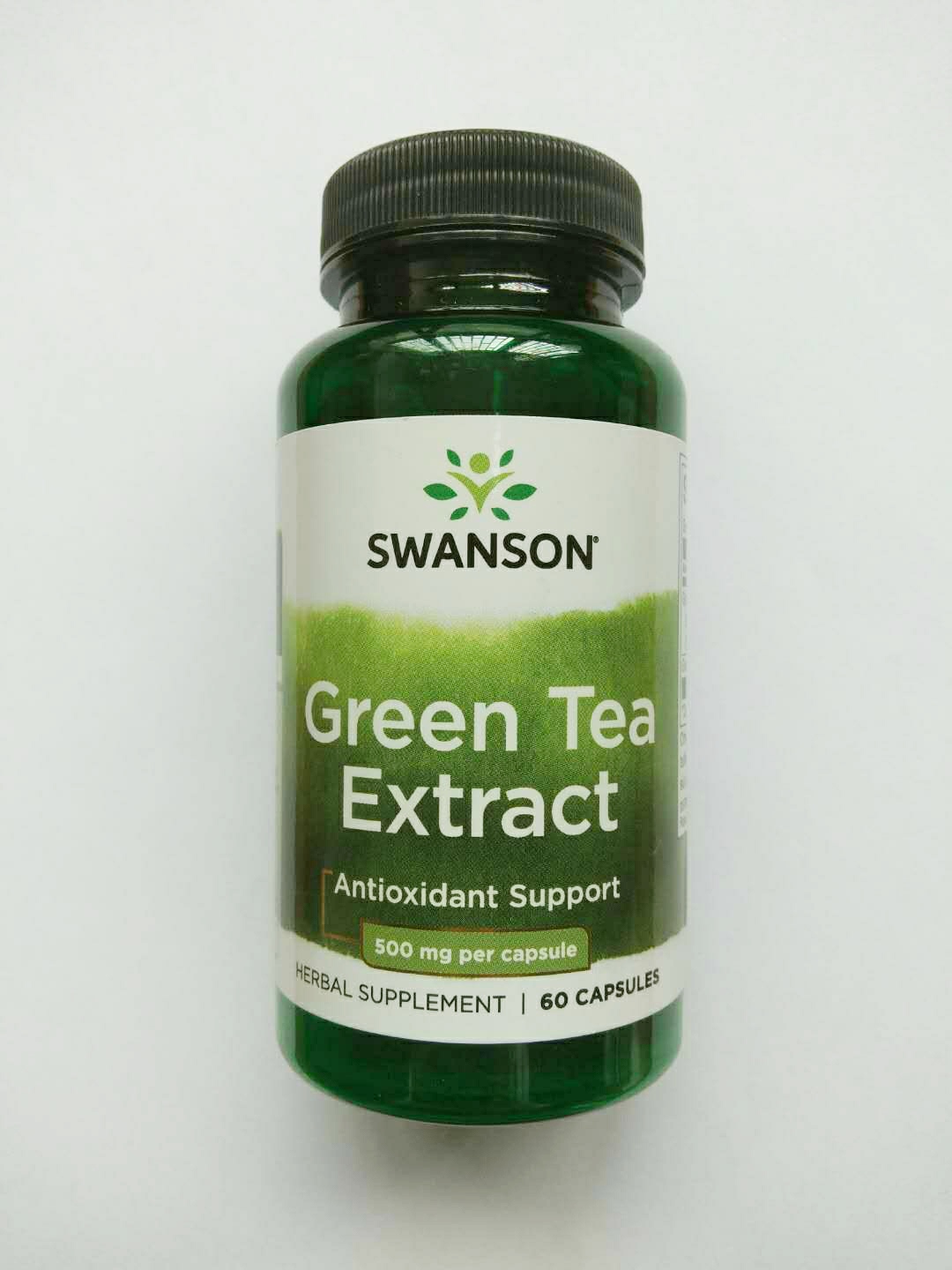 对抗自由基 美国原装SWANSON 绿茶精华（60%茶多酚）500MG*60粒