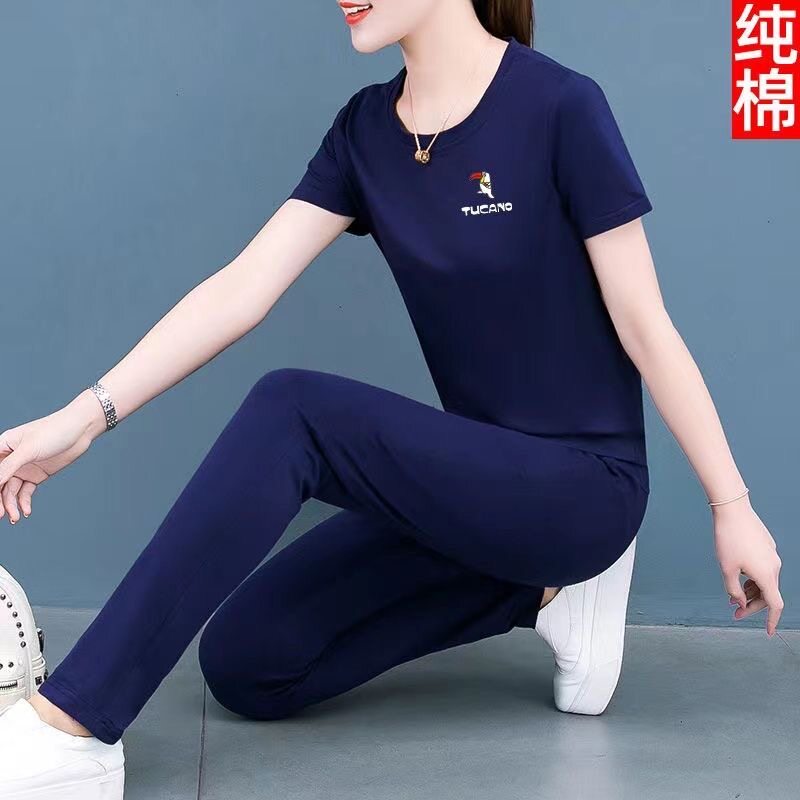 纯棉运动套装女夏季2026新款